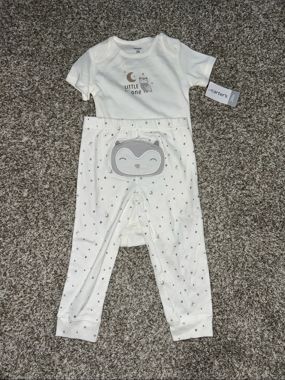 Carter's Gender Neutral 'Little One' Owl 2 Piece Set